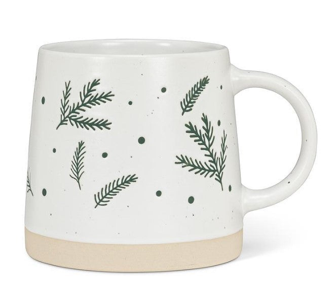 Wide Base Mug with Pine Branches