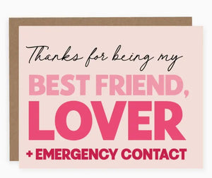 Best Friend Lover + Emergency Contact Card