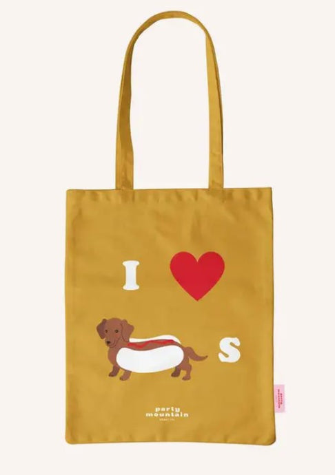 I Heart Weiner Dogs Organic Cotton Tote