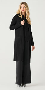 Long Sleeve Longline Open Cardigan - Black - Dex Plus