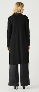 Long Sleeve Longline Open Cardigan - Black - Dex Plus