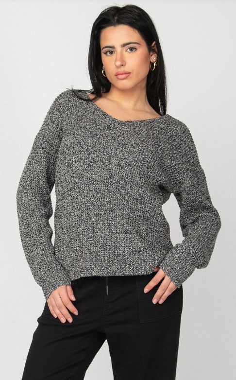 Long Sleeve Bevelled Hem Sweater - Dex