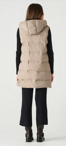 Hooded Puffer Vest - Taupe - Dex