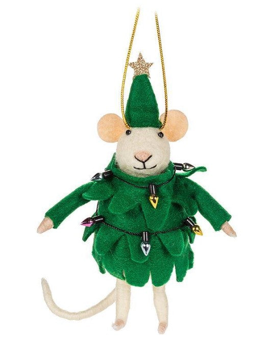 Mouse in Tree Suit Ornament