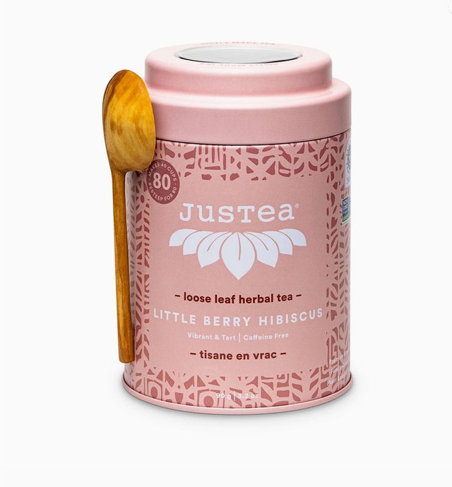 Little Berry Hibiscus Tea Bag Tin & Spoon - JusTea