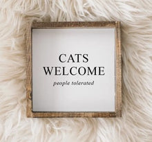 Load image into Gallery viewer, Cats Welcome Wood Sign