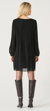 Load image into Gallery viewer, Long Sleeve Pleated A-Line Dress - Black - Black Tape