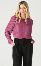 Load image into Gallery viewer, Long Sleeve Pleated Blouse - Light Plum - Black Tape