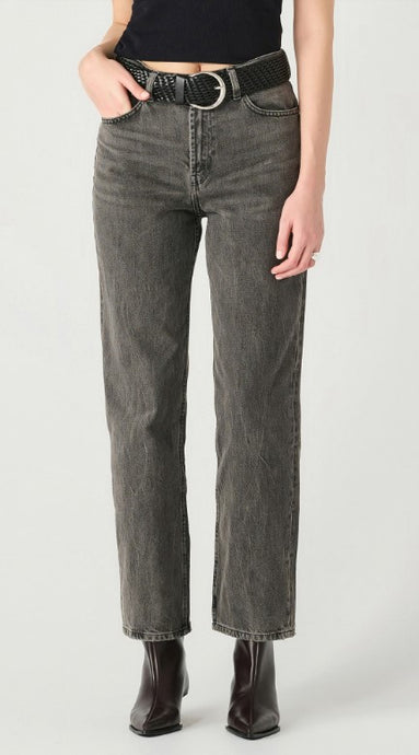 Mid-Rise Girlfriend Jeans - Washed Charcoal - Dex