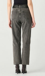 Mid-Rise Girlfriend Jeans - Washed Charcoal - Dex