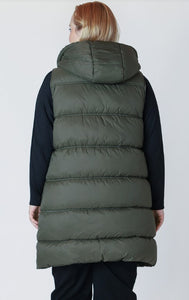 Hooded Puffer Vest - Army Green - Dex Plus