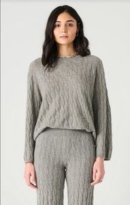 Long Sleeve Cable Knit Sweater - Dex