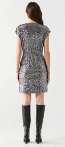 Cap Sleeve Sequin Wrap Dress - Dex