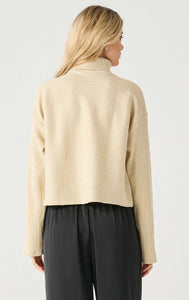 Long Sleeve Turtleneck Shimmer Top - Black Tape