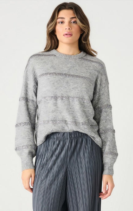 Long Sleeve Sequin Stripe Sweater - Dex