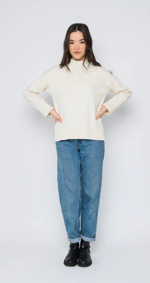 Lita Mock Neck Pullover - Winter White - Orb