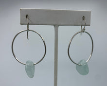 Load image into Gallery viewer, Seaglass Hoop Earrings  - Mermaid Tears