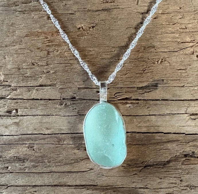 Silver Bezel Seaglass Necklace