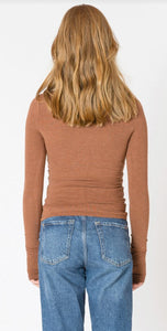 Brushed Crewneck Tee - Chestnut Heather