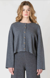 Ribbed Cardigan - Charcoal Grey