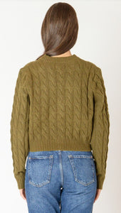 Cable Knit Cardigan - Evergreen