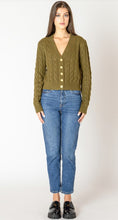 Load image into Gallery viewer, Cable Knit Cardigan - Evergreen