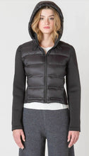 Load image into Gallery viewer, Mixed Fabric Puffer Jacket - Black