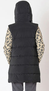 Hooded Puffer Vest - Black