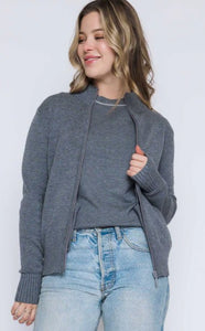 Aida Zip Cardi - Grey