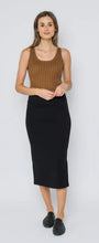 Load image into Gallery viewer, Erin Luxe Fleece Midi Skirt - Black