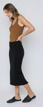 Load image into Gallery viewer, Erin Luxe Fleece Midi Skirt - Black