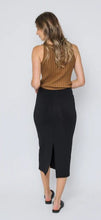 Load image into Gallery viewer, Erin Luxe Fleece Midi Skirt - Black