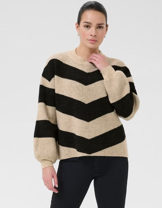 KAverana Knit Pullover - Grey/Black - Kaffe