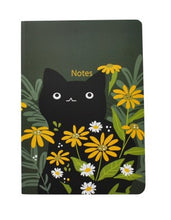 Load image into Gallery viewer, Soft Cover Notebook Flowers &amp; Cat
