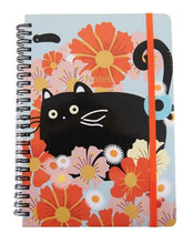 Load image into Gallery viewer, Hard Cover Notebook Flowers &amp; Cat