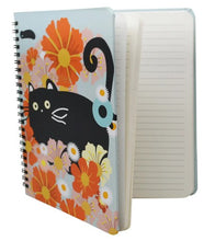 Load image into Gallery viewer, Hard Cover Notebook Flowers &amp; Cat