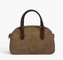 Load image into Gallery viewer, Kyla Faux Suede Mini Bowler Bag - Mocha
