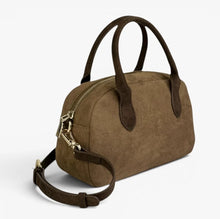 Load image into Gallery viewer, Kyla Faux Suede Mini Bowler Bag - Mocha