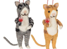 Load image into Gallery viewer, Wine Drinking Cats Ornament