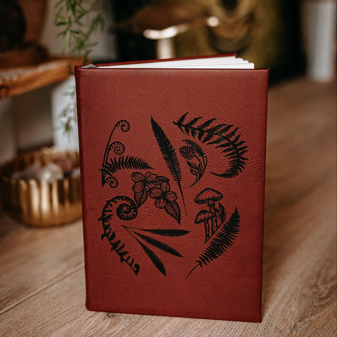 Engraved Forest Walk Burgandy Journal