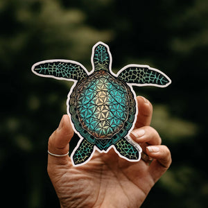 West Coast Karma Flower of life Turtle Vinyl Sticker
