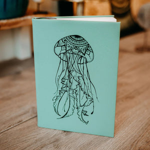Engraved Jellyfish Blue Journal