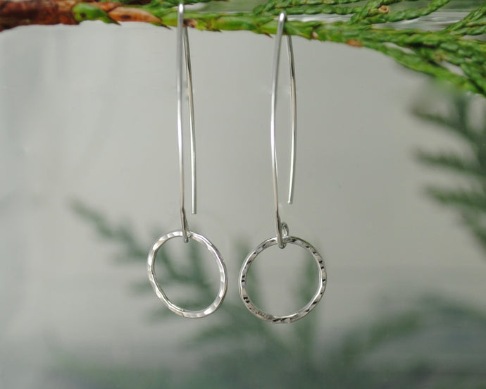 Small Hoop Long Hook Earrings - Elements Gallery