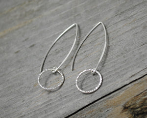 Small Hoop Long Hook Earrings - Elements Gallery