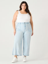 Load image into Gallery viewer, Light Blue Wide Leg Cropped Pant - Curvy