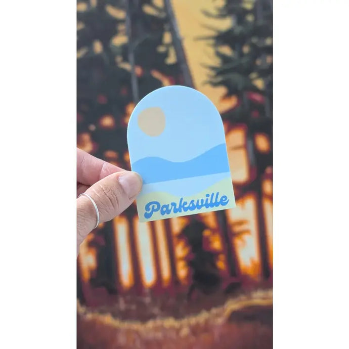 Parksville Landscape Cursive Sticker