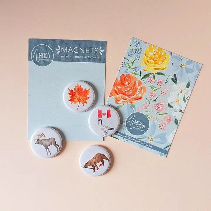 Canadian Animals Iil Magnet Set