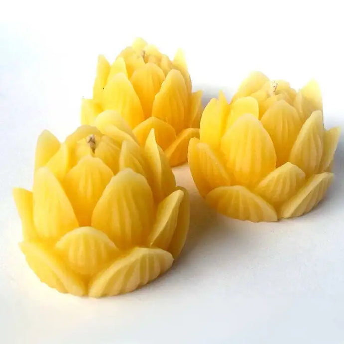 Lotus Flower Beeswax Candle