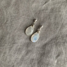 Load image into Gallery viewer, Ava Earrings - Silver with Opal Stone
