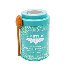 Load image into Gallery viewer, Peppermint Garden Tin &amp; Spoon - JusTea